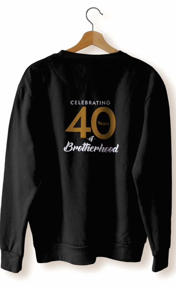 HRF 40TH ANNIVERSARY SWEATSHIRT IN BLACK