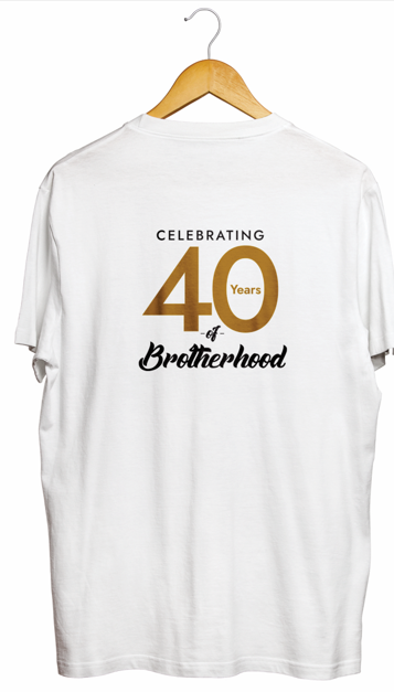 HRF 40TH ANNIVERSARY TEE IN WHITE