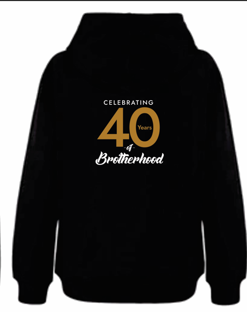 HRF 40TH ANNIVERSARY HOODIE IN BLACK